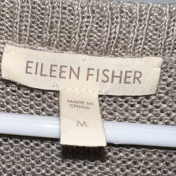 Eileen Fisher 100% Linen Knit Sweater Vest Tan Size M - Picture 3 of 5